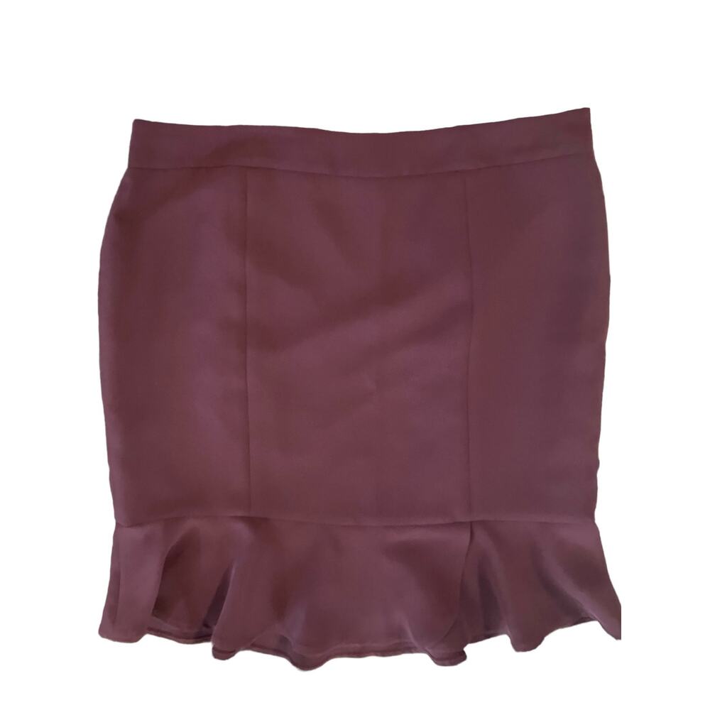 Talbots Women's Deep Purple Ruffled Hem Side Zip Close Pencil Skirt | Size 18